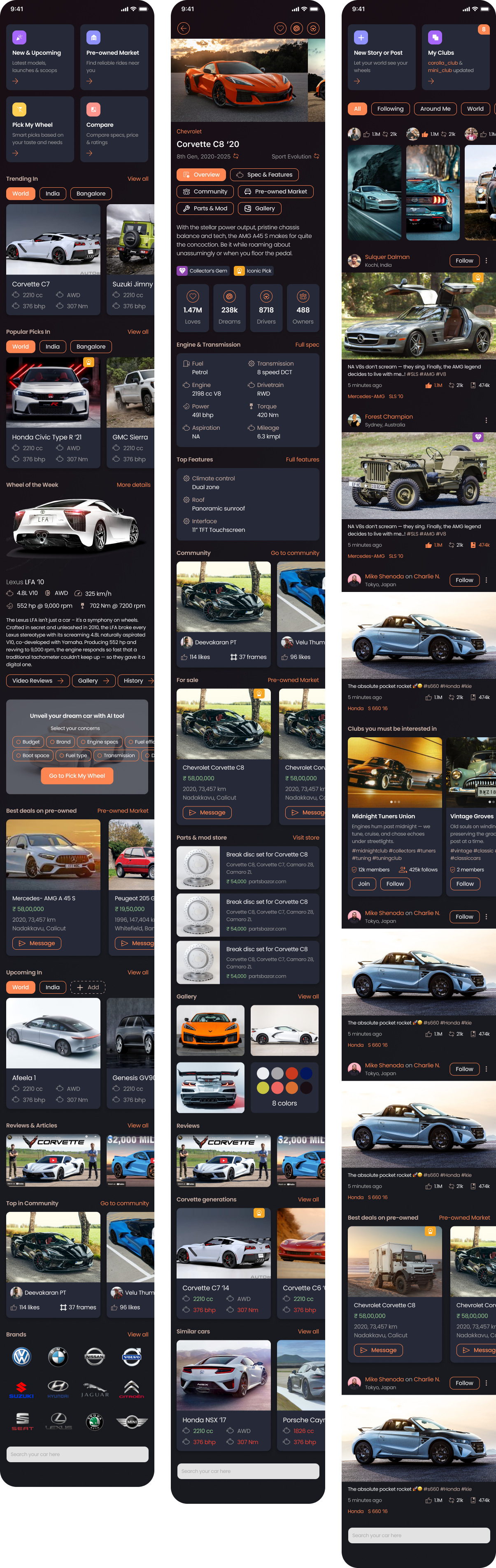 Garage overview screen