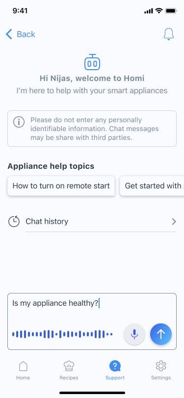 Garage overview screen