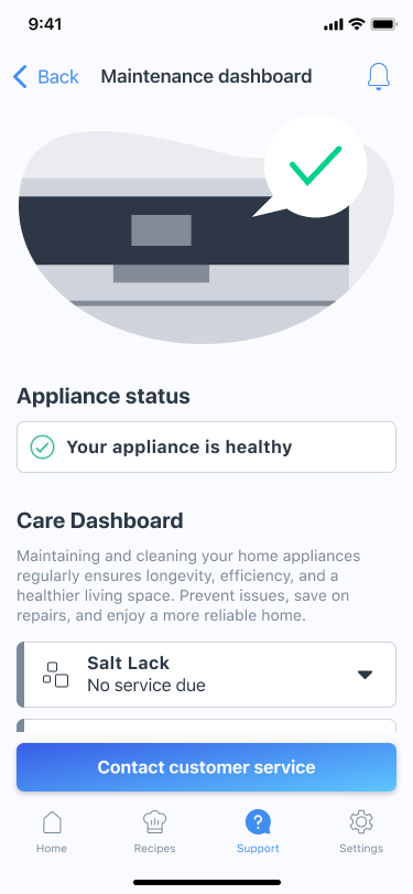 Garage overview screen