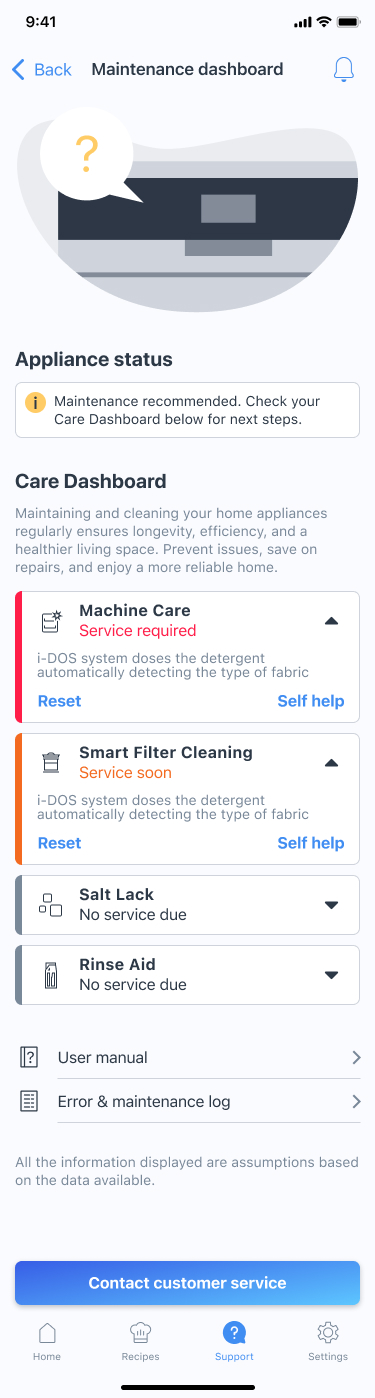 Garage overview screen