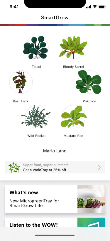 Garage overview screen